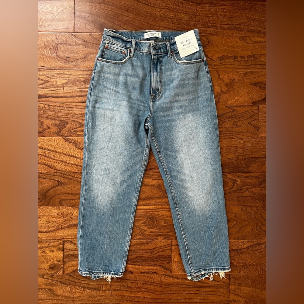 Abercrombie & Fitch Blue Ankle Cropped Jeans High-Rise